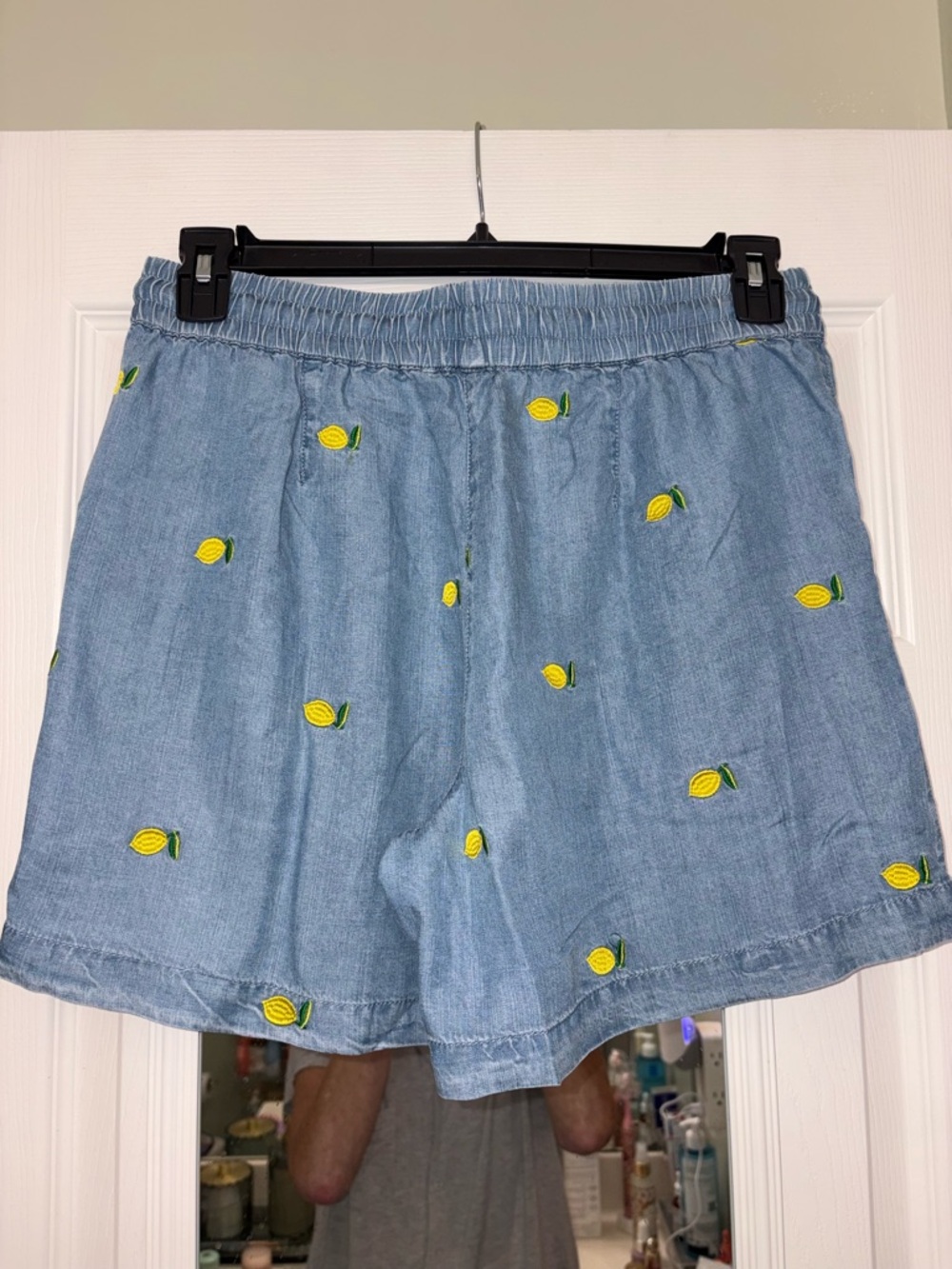 Philosophy Light Blue Denim Shorts with Yellow Lemon Embroidery - Picture 4 of 8